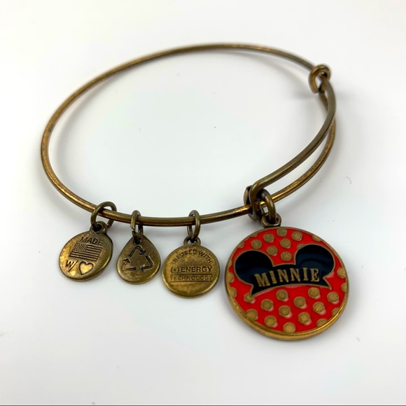Alex and Ani Disney Minnie Mouse Bracelet Rafaelian Gold Bangle - Adjustable - Picture 2 of 13